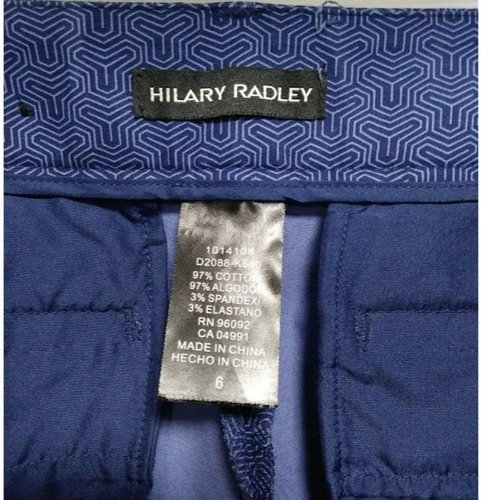 Hilary Radley Women's Blue Flat Front Office Dress Pants Size 6 - Picture 3 of 8
